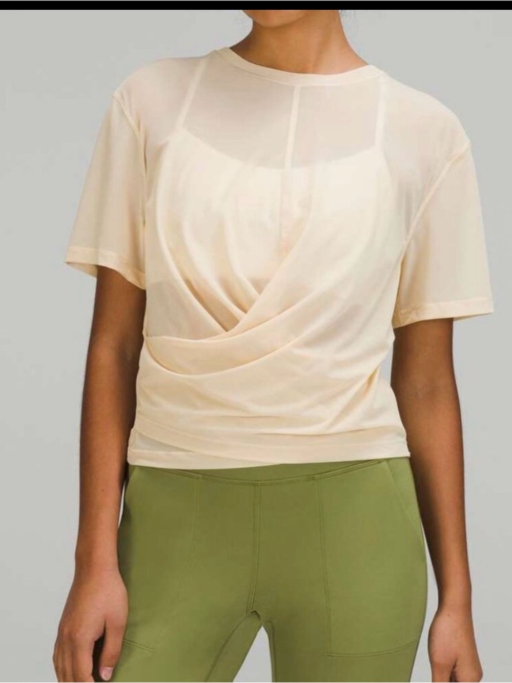 lululemon athletica Short Sleeve Sheer Crew Tee in Light Cream
